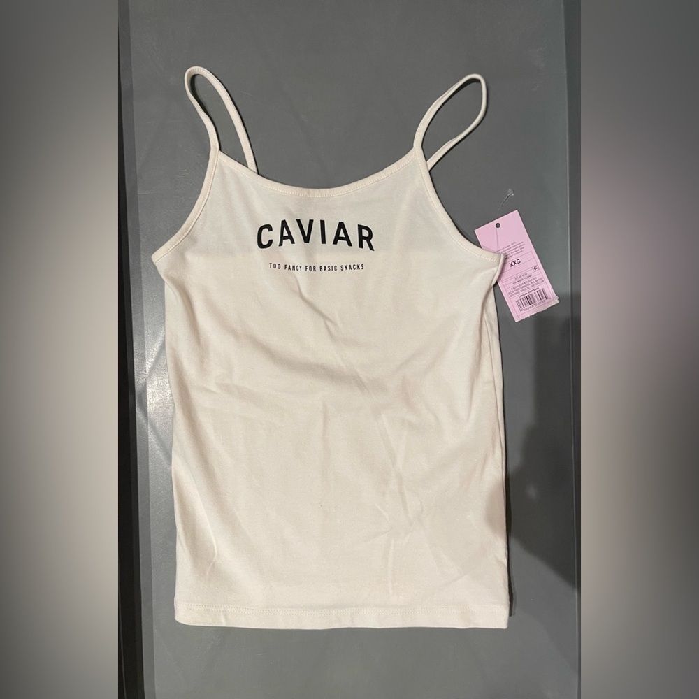 Wild Fable Women's Graphic Camisole Off-White Quote Size XXS NWT
